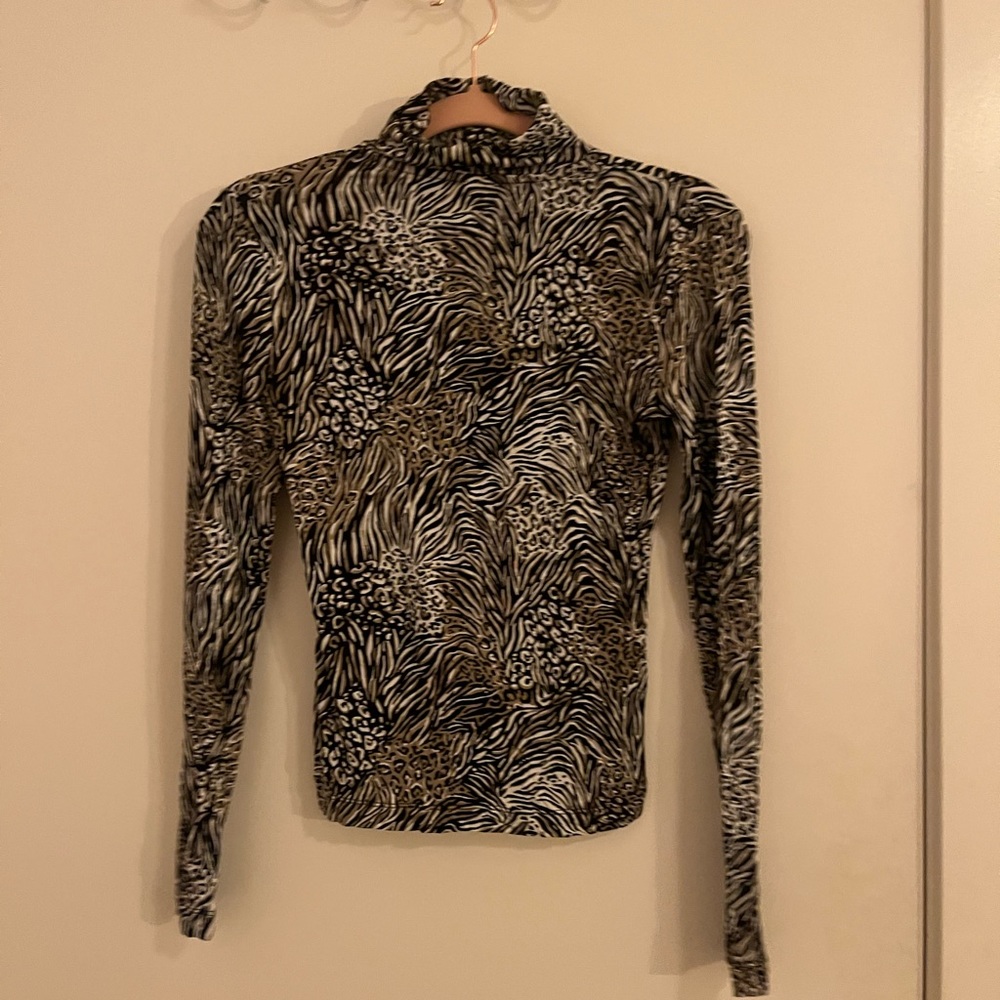 & other stories printed turtleneck